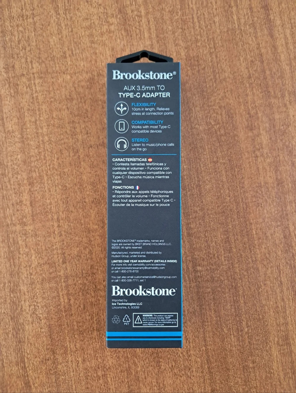 New Brookstone Aux 3.5 MM To Type C Adapter 6 Inch Electronics Phone